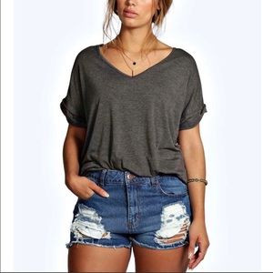 Boohoo mom jean shorts